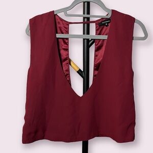 Olivaceous Burgundy Plunging Crop Top
